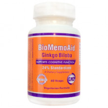 Гинкго Билоба (Экстракт) BioMemoAid, 60 капсул, 350 мг.
